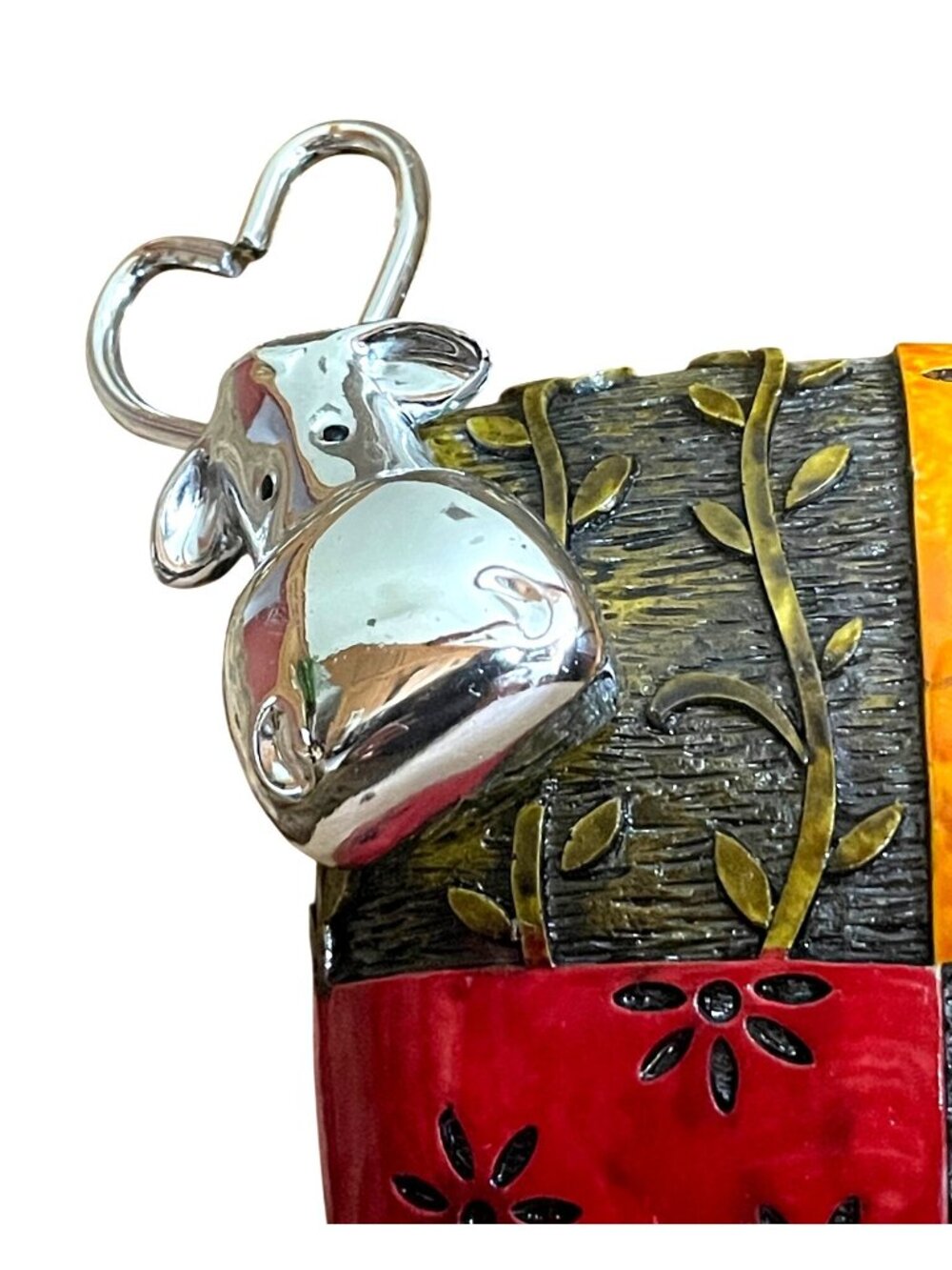 Uttermost Colorful Cow Decorative Metal Resin Accent Figurine Multi-Color Silver - Picture 2 of 12